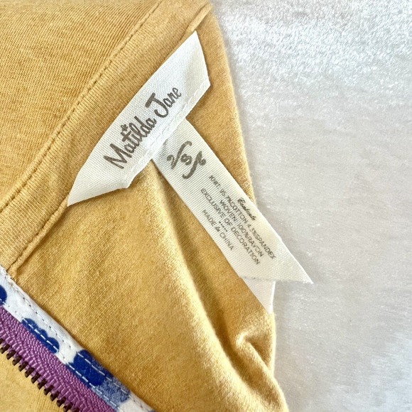 Matilda Jane Weekend Vibes Sz Small Yellow Mixed Floral Tiered Ruffle Hem Shirt - Picture 13 of 14